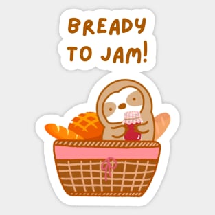 Ready to Jam! Bread Basket Sloth Sticker